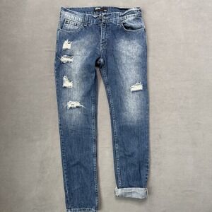 BDG Skinny Jeans Mens 32x32 Blue Distressed Made In USA Cotton Urban Outfitters‎